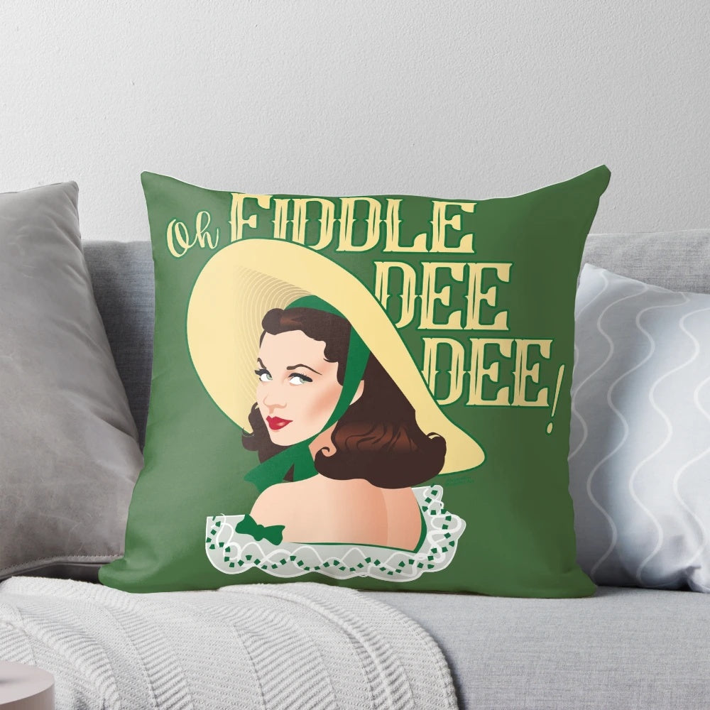 Colorful and modern throw pillow featuring a pop art inspired design by artist Alejandro Mogollón