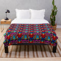Fiesta Flowers Plush Blanket with Vibrant Mexican Floral Designs