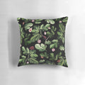 Colorful fig leaf print decorative pillow for a tropical, botanical look