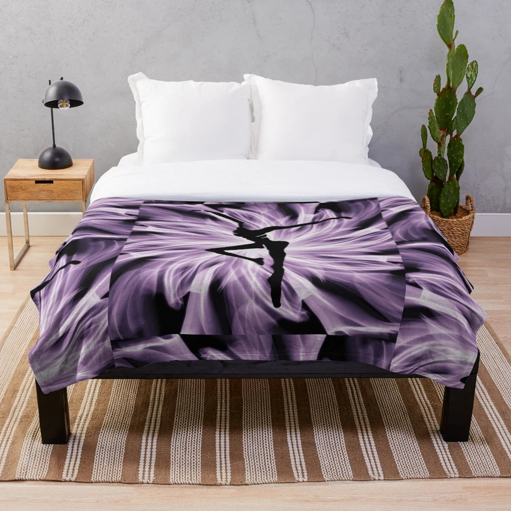 Colorful plush blanket with fire dancer design, inspired by Dave Matthews Band