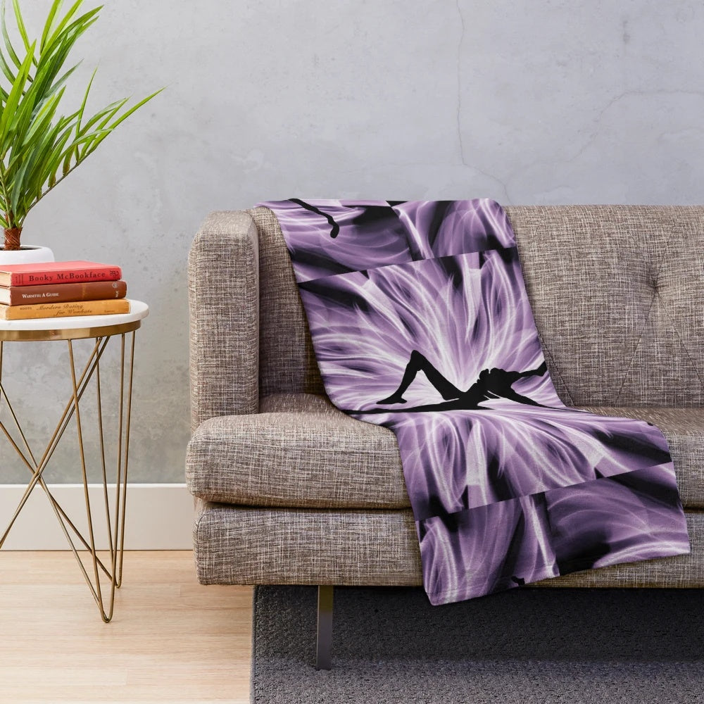Colorful plush blanket with fire dancer design, inspired by Dave Matthews Band