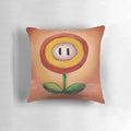 Colorful fire flower pillow inspired by the Super Mario video game series