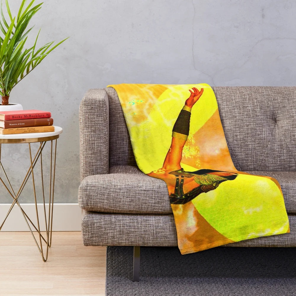 Firefly Metamorphosis Plush Blanket featuring colorful abstract patterns and nature-inspired design