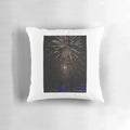 Colorful fireworks explosion printed on a decorative pillow for living room or bedroom