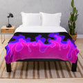 Vivid flames plush blanket with bright pink and purple color design