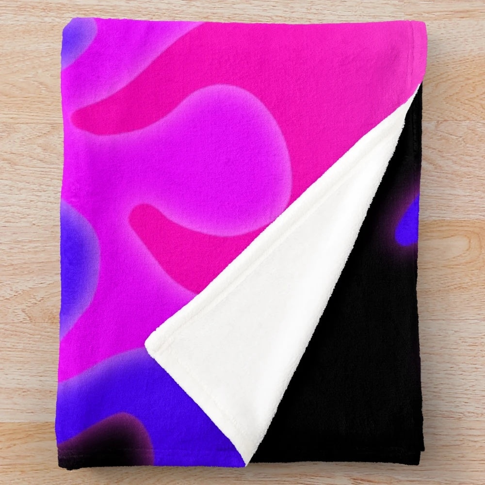 Vivid flames plush blanket with bright pink and purple color design