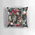 Colorful floral and bird pattern printed on a soft, plush pillow for home and bedroom decor
