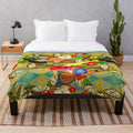 Soft and plush summer flowers blanket with vibrant floral design