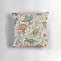 Floral Dinosaur Pattern Decorative Throw Pillow for Cozy, Whimsical Home Accents
