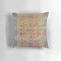 Decorative throw pillow with a vibrant, Persian-inspired floral pattern