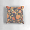 Colorful floral pattern pillow inspired by the designs of William Morris