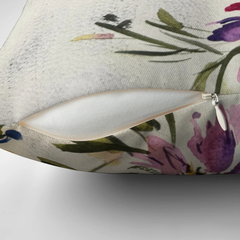 Vibrant floral "Summer of Scotland" handpainted throw pillow