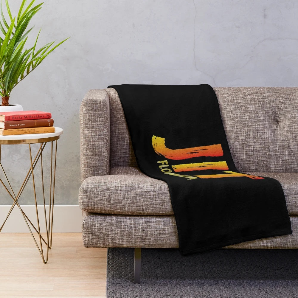 Colorful plush blanket featuring florida jit slang-inspired art design