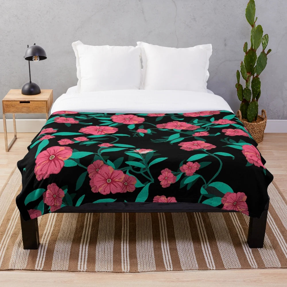 Flower Plush Blanket in Soft, Vibrant Colors