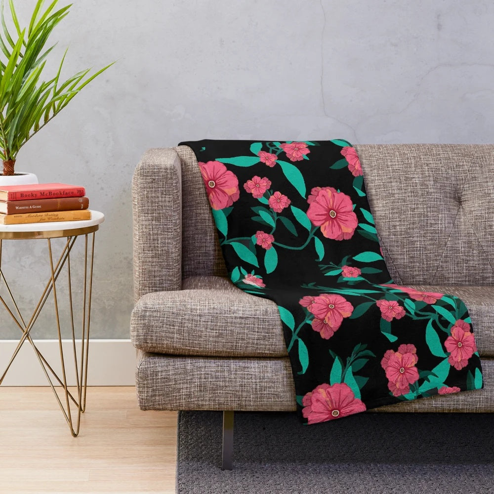 Flower Plush Blanket in Soft, Vibrant Colors