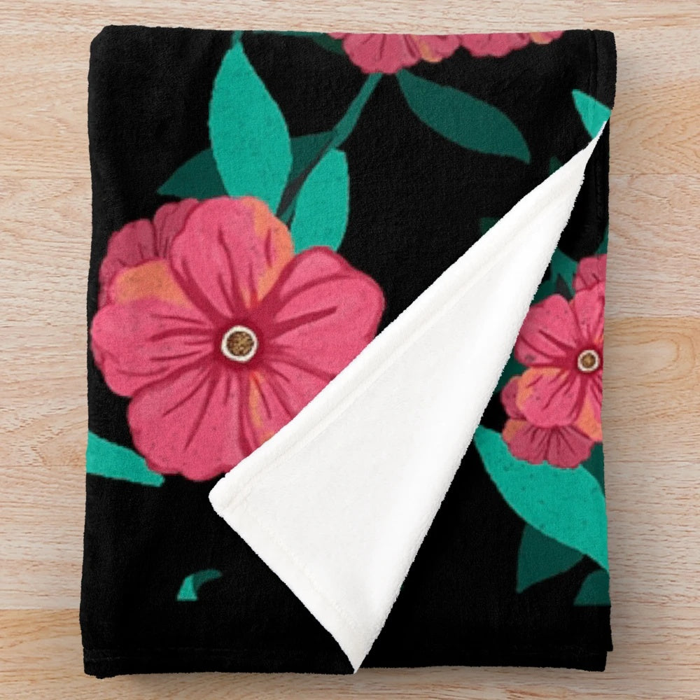 Flower Plush Blanket in Soft, Vibrant Colors