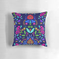 Colorful folk-inspired pillow cover with a Mexican vacation motif