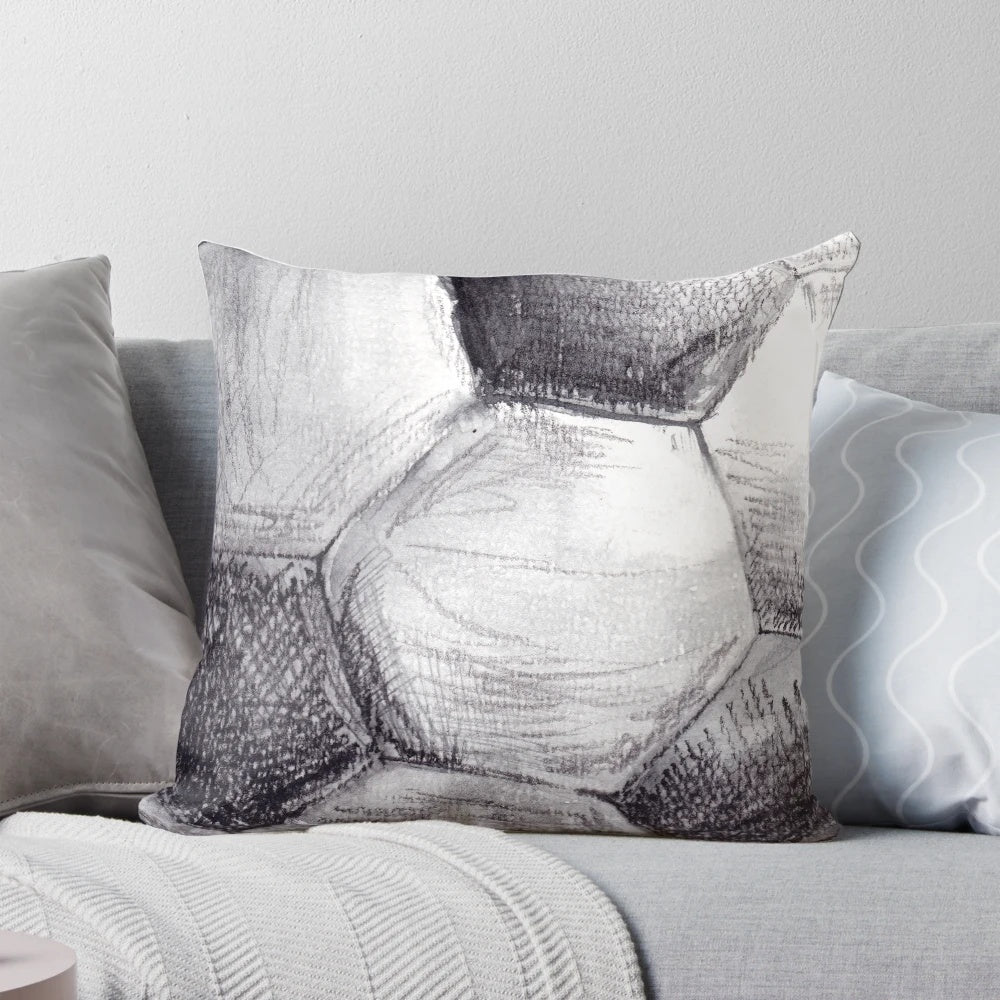 Vibrant watercolor illustration of a football/soccer ball on a plush pillow
