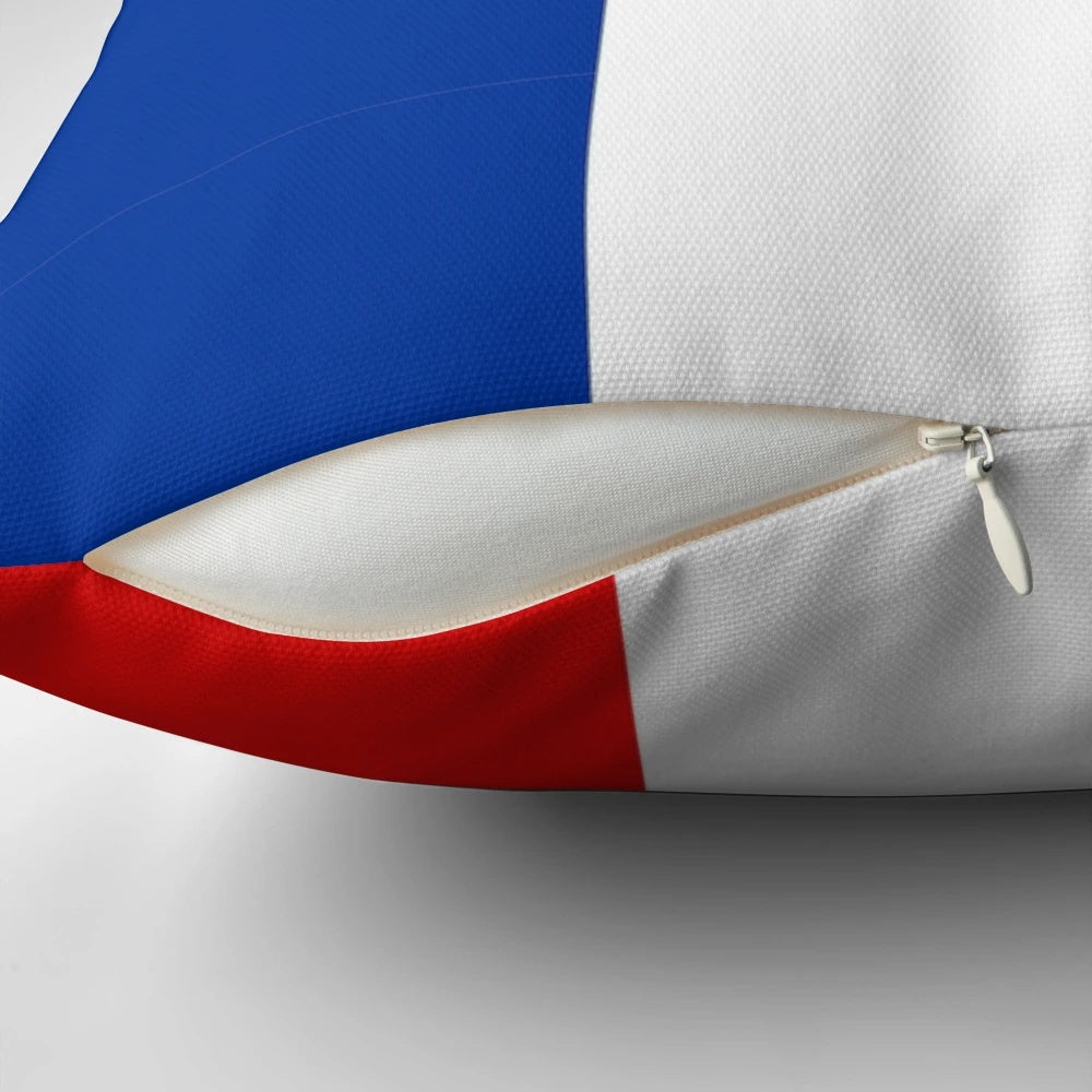 Soft, plush pillow featuring the iconic tricolor flag of France