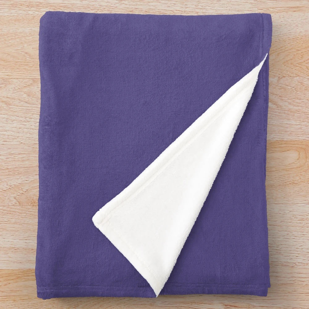 Cozy purple watercolor French horn plush blanket