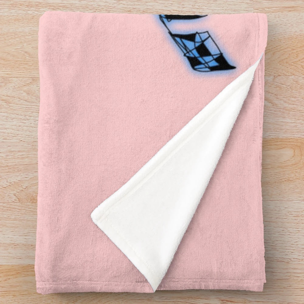 Colorful plush blanket featuring the iconic image of artist Frida Kahlo