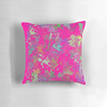 Fuchsia print decorative throw pillow with abstract pattern