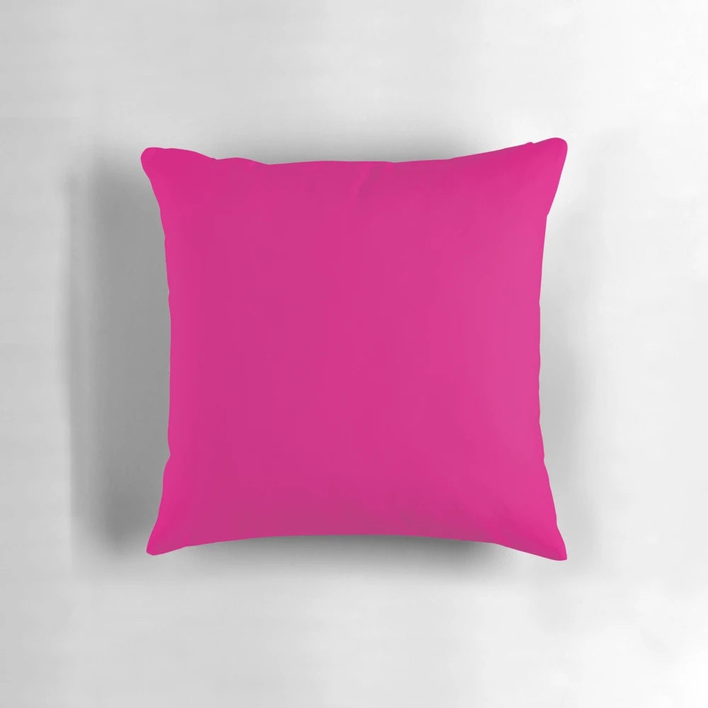 Vibrant fuchsia solid color decorative throw pillow