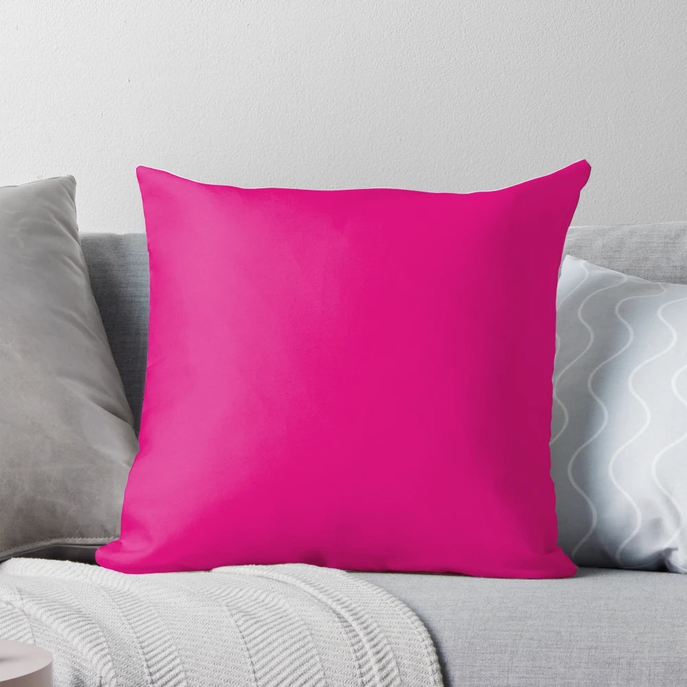 Vibrant fuchsia solid color decorative throw pillow
