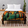 Colorful abstract art plush blanket inspired by cinematic themes