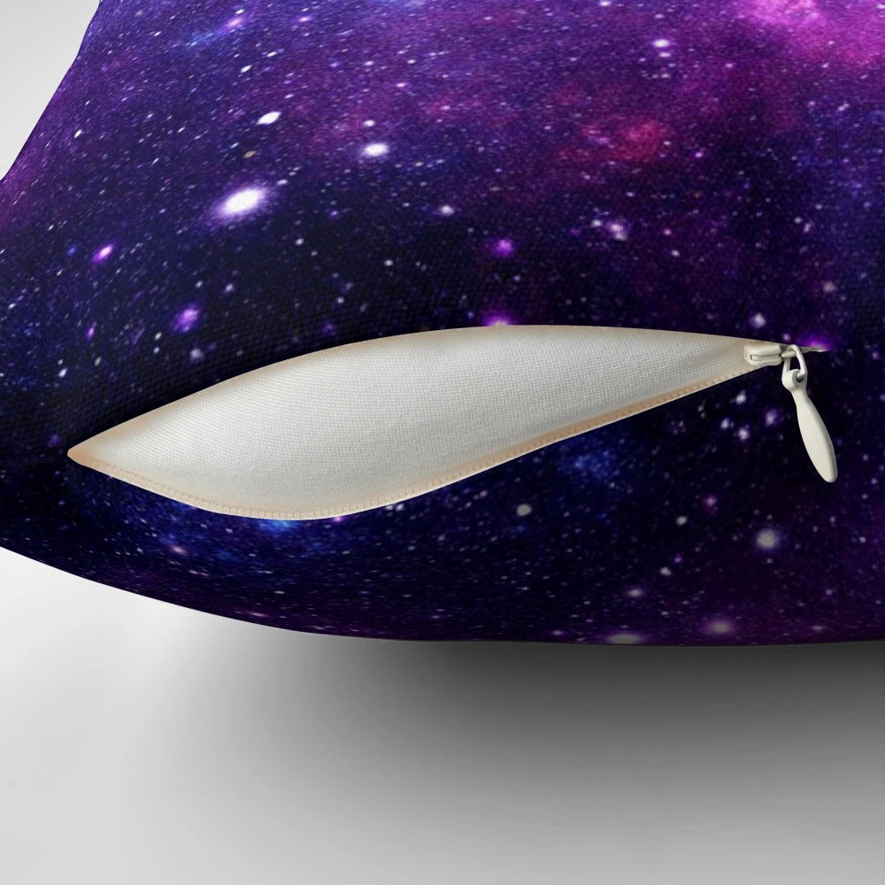 A vibrant galaxy nebula design decorative throw pillow