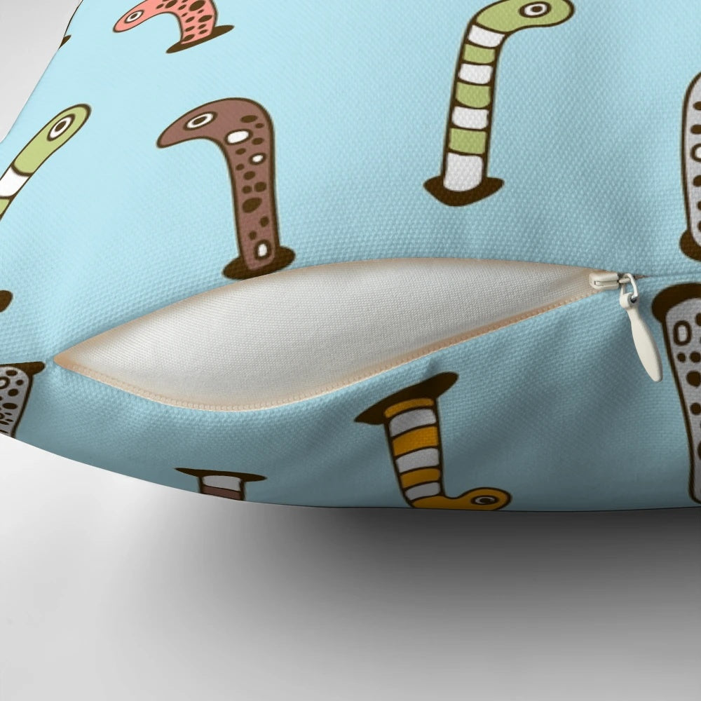 Colorful garden eel-patterned pillow for home and office decor