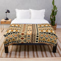 Geometric African tribal pattern plush blanket