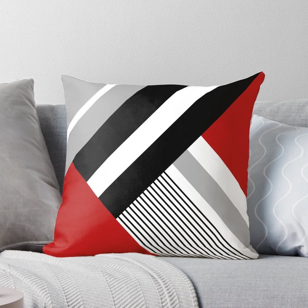Colorful geometric abstract pattern decorative throw pillow