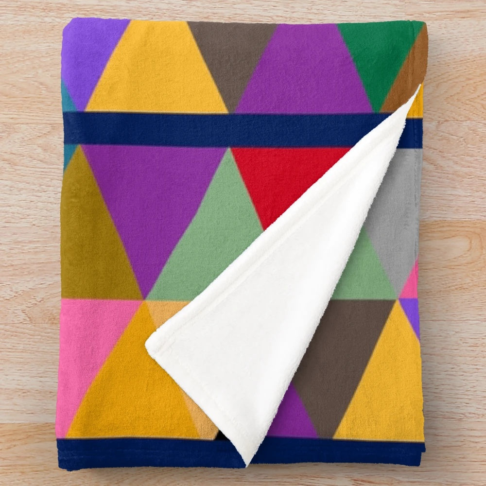 Vibrant geometric pattern plush blanket