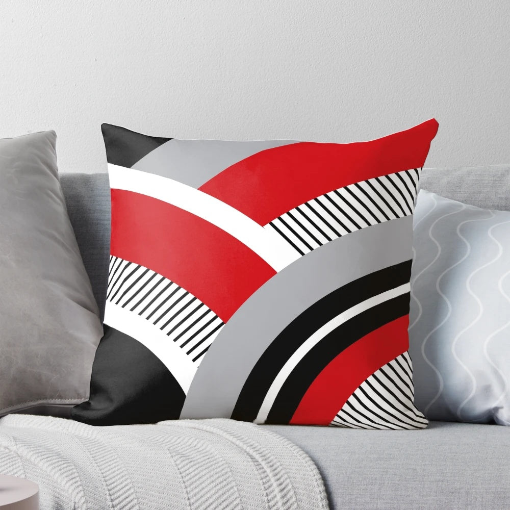 Colorful geometric abstract design pillow in scandinavian style