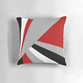 Colorful geometric pattern on a minimalist, modern pillow