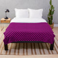 Vibrant geometric patterned plush blanket with abstract "missing texture" design