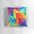 Bright and colorful geometric rainbow design throw pillow