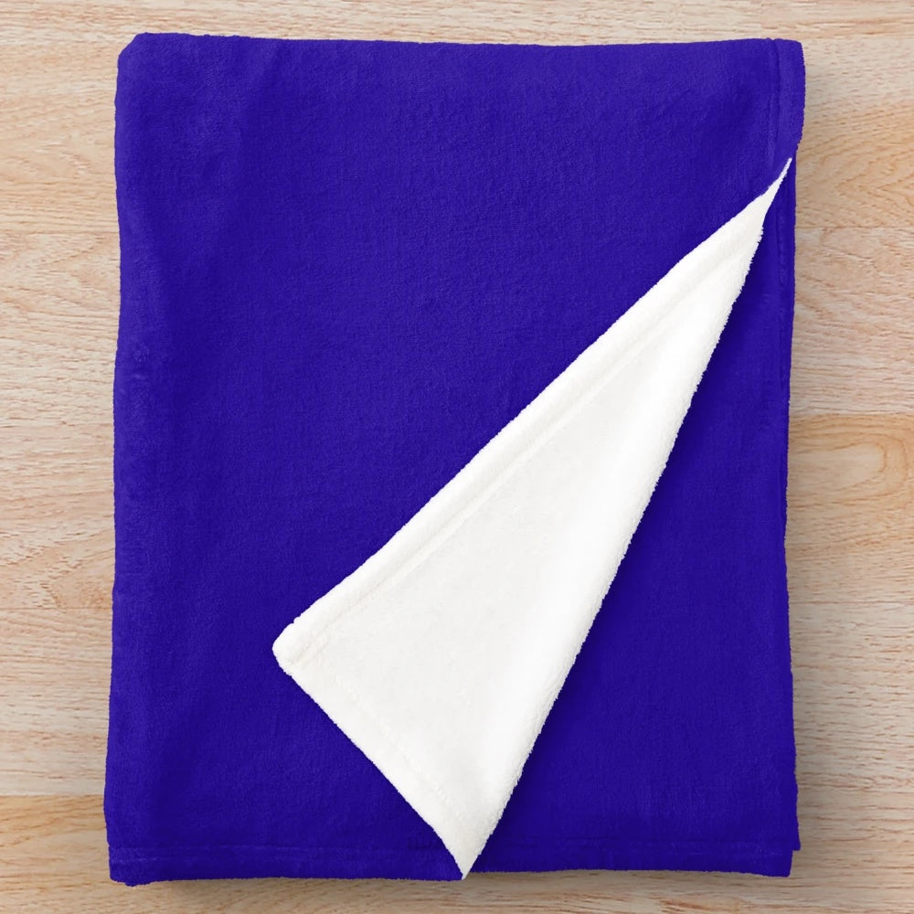Geometry Dash-inspired plush blanket with geometric patterns and shapes