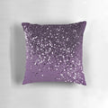 Purple glam abstract pillow with textured glitter design