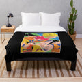 Colorful Goku plush blanket with dragon ball z vector art design
