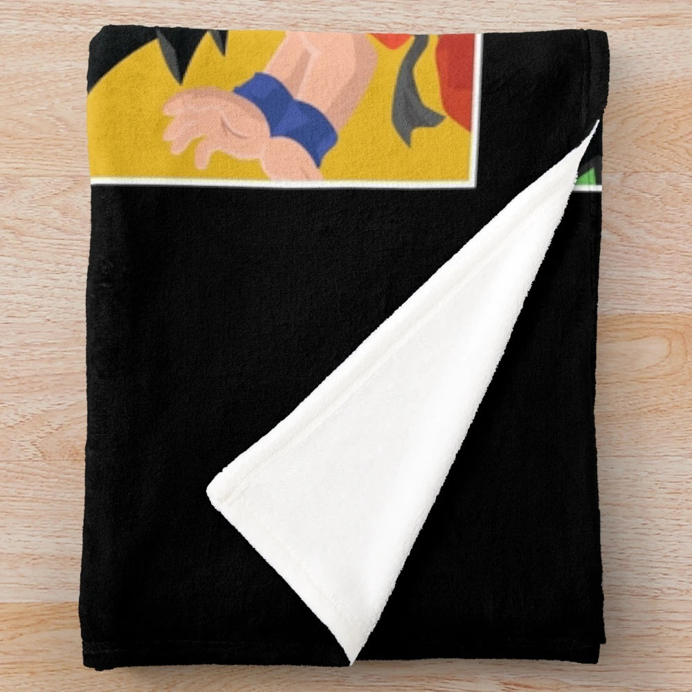 Colorful Goku plush blanket with dragon ball z vector art design