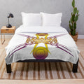 Golden star patterned plush blanket for cozy and stylish home decor