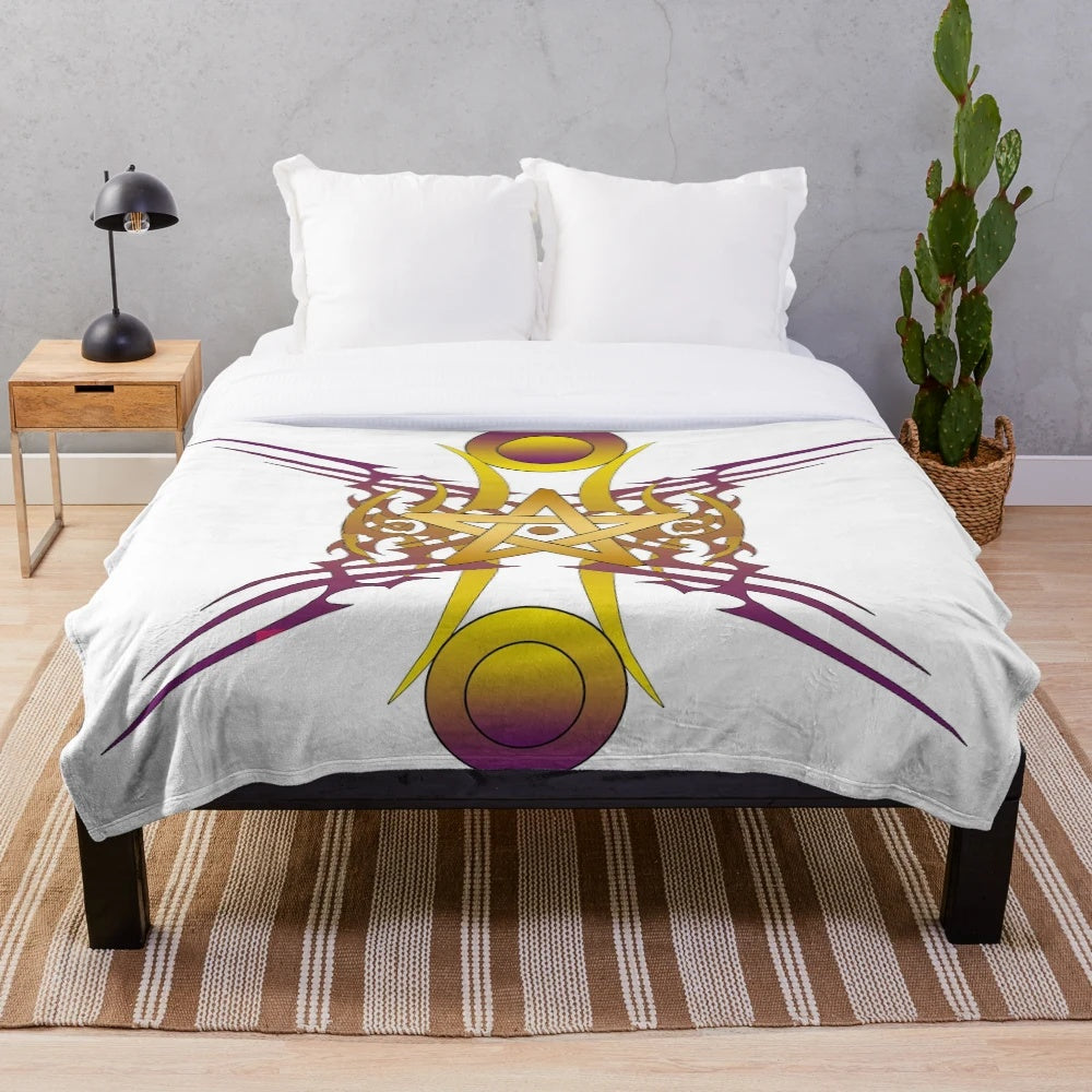 Golden star patterned plush blanket for cozy and stylish home decor
