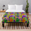 Colorful and Vibrant Goldendoodle Dog Lover Pop Art Plush Blanket