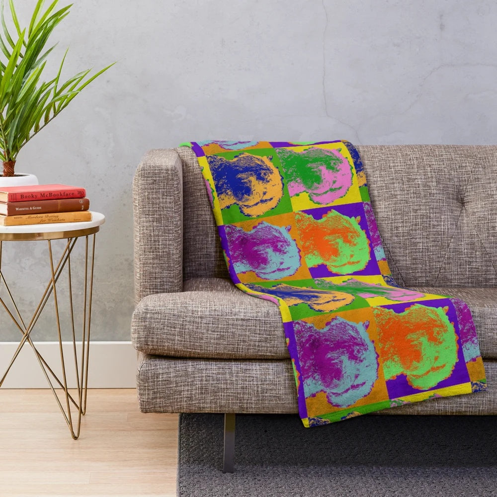 Colorful and Vibrant Goldendoodle Dog Lover Pop Art Plush Blanket