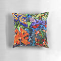 Colorful graffiti-style digital artwork featured on a soft, comfortable pillow