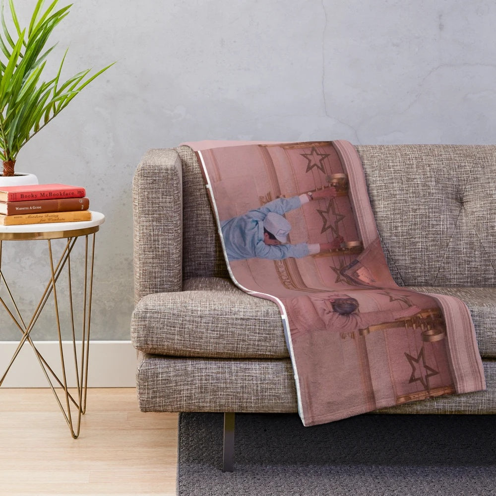 Grand Budapest Hotel inspired plush blanket in a vibrant color palette