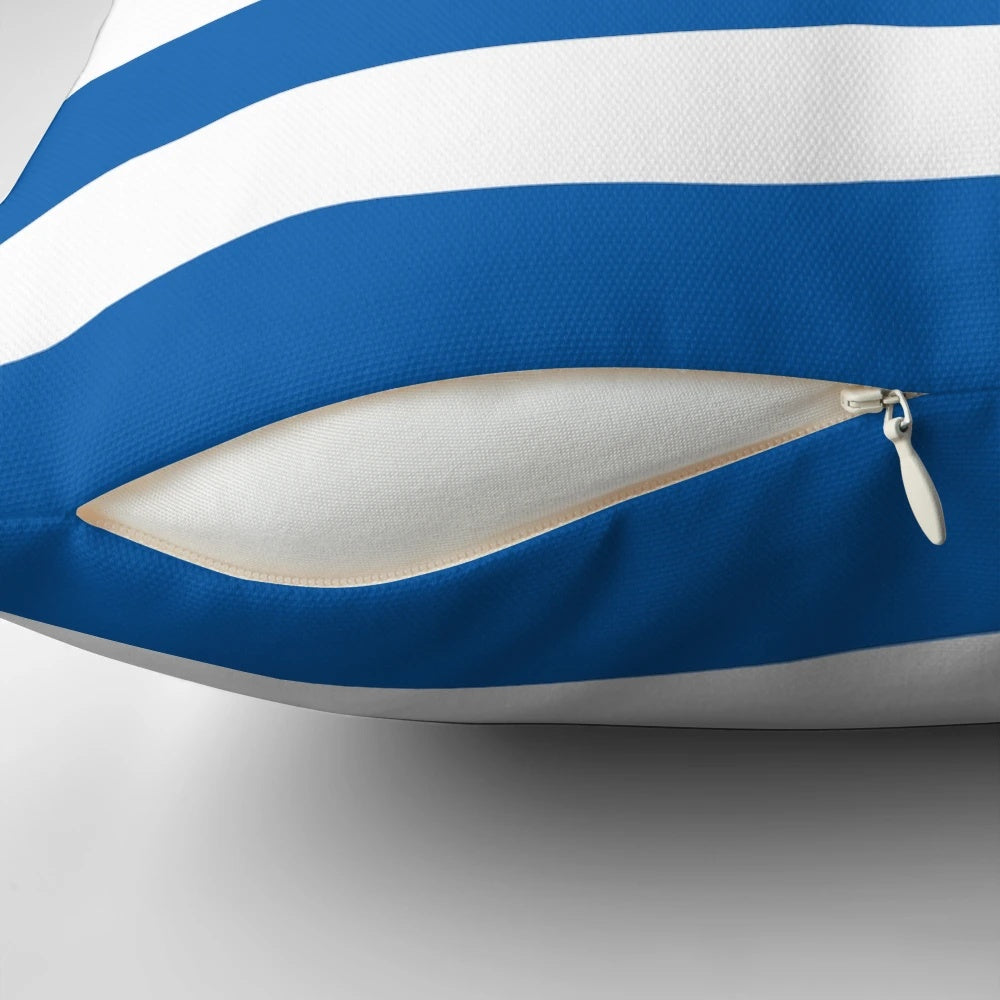 Vibrant Greek flag decorative throw pillow
