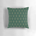 Decorative green and gold art deco pattern pillow